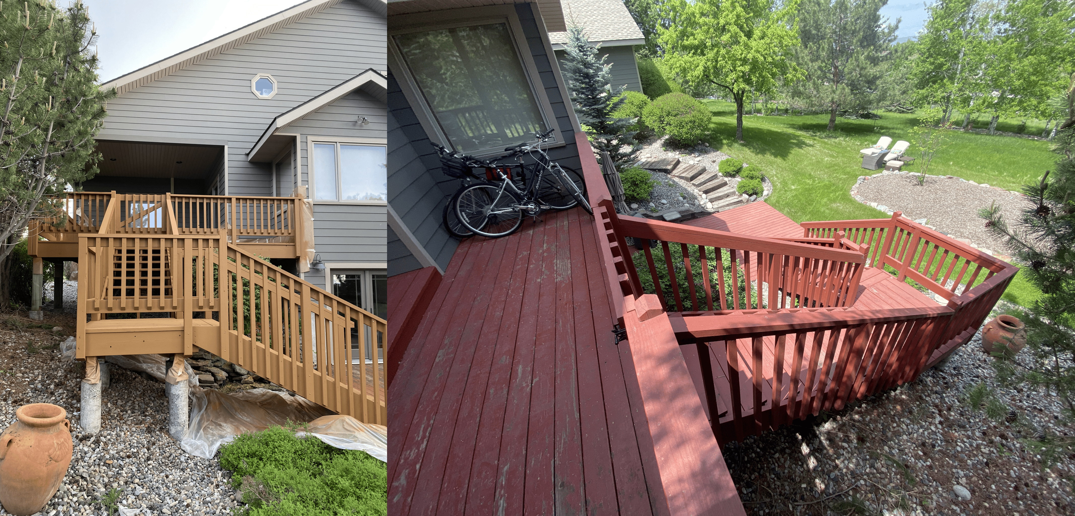 Stairs deck staining project