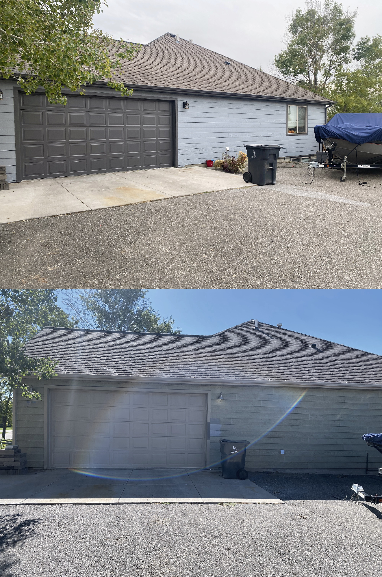 Garage exterior painting project